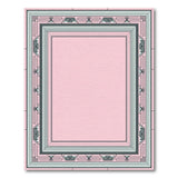 Pink Teal Ornate Geometric Frame Rug