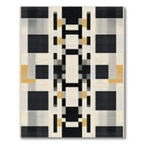 Modern Geometric Black Grey Gold Area Rug