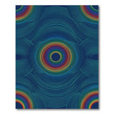 Rainbow Concentric Circles Geometric Area Rug