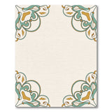 Ornate Teal Gold Border Area Rug