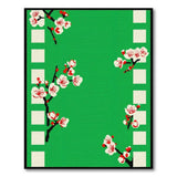 Cherry Blossom Green Area Rug
