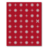 Geometric Modern Festive Snowflake Festive Red Snowflake Area Rug