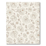 Beige and Neutral Delicate Beige Floral Line Art Area Rug