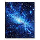 Cosmic Blue Galaxy Washable Area Rug - Low Pile & Non-Slip