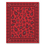 Vibrant Red Paisley Motif Area Rug