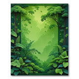 Lush Green Jungle Fern Area Rug