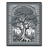 Grey Celtic Tree of Life Area Rug