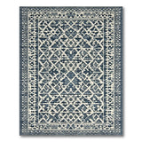 Navy Blue Geometric Lattice Geometric Modern Area Rug