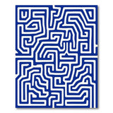 Navy Blue Maze Labyrinth Area Rug