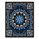 Geometric Modern Blue Mandala Geometric Area Rug