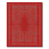 Vibrant Red Geometric Woven Area Rug