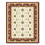 Ivory Field Traditional Persian Rug with Red Gold Borders