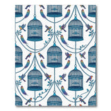 Blue Birdcage Washable Area Rug