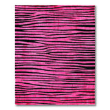 Geometric Modern Bold Pink Black Wavy Stripe Area Rug