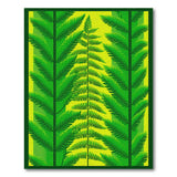 Vibrant Green Fern Leaf Area Rug