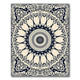 Black and White Elegant Black White Mandala Area Rug