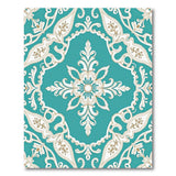 Elegant Teal Ornate Floral Medallion Rug