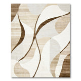 Beige Abstract Curve Modern Area Rug