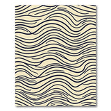 Beige Black Wavy Lines Area Rug