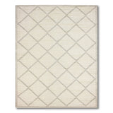 Beige and Neutral Beige Diamond Lattice Area Rug