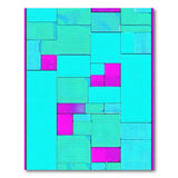 Teal Pink Geometric Abstract Area Rug