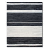 Woven Bold Black White Striped Woven Rug