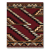 Terraced Steps Southwestern Red Area Rug