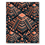 Orange Geometric Pyramid Area Rug