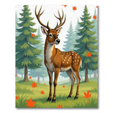 Majestic Spotted Deer Autumn Forest Rug