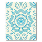 Teal Blue Paisley Mandala Area Rug