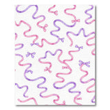 Whimsical Pink Purple Ribbon Bow Area Rug