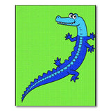 Kids Cartoon Playful Cartoon Crocodile Kids Area Rug