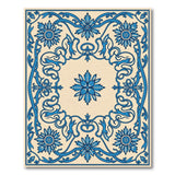 Intricate Blue Floral Vintage Area Rug