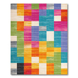 Geometric Modern Multi-color and Patterns Vibrant Multi-Color Geometric Block Rug