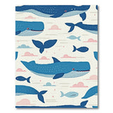 Whimsical Blue Whale Ocean Rug