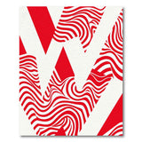 Red Geometric Modern Bold Red Wavy Geometric Area Rug