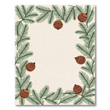 Festive Pine Branch Ornament Border Rug