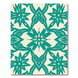 Geometric Modern Blue and Teal Teal Starburst Geometric Area Rug