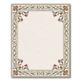 Ornate Gold Red Floral Border Area Rug