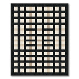 Black White Windowpane Grid Area Rug