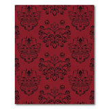 Elegant Red Damask Floral Red Area Rug