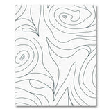 Abstract Swirling Lines Black White Area Rug