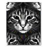 Black White Cat Line Art Area Rug