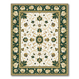 Green Traditional Persian Ornate Emerald Green Gold Persian Area Rug