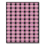 Pink Daisy Gingham Area Rug