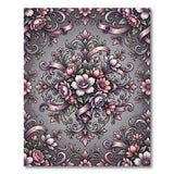 Purple Floral Baroque Area Rug