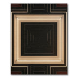 Black Geometric Layered Frame Area Rug