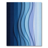 Blue and Teal Layered Blue Wave Geometric Area Rug