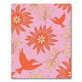 Vibrant Pink Floral Bird Area Rug