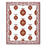 Festive Red Snowflake Ornament Area Rug